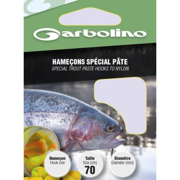 Garbolino Ami Trota Pasta su Nylon 8 a Paletta, con Ardiglione Prelegati in Monofilo 10pz