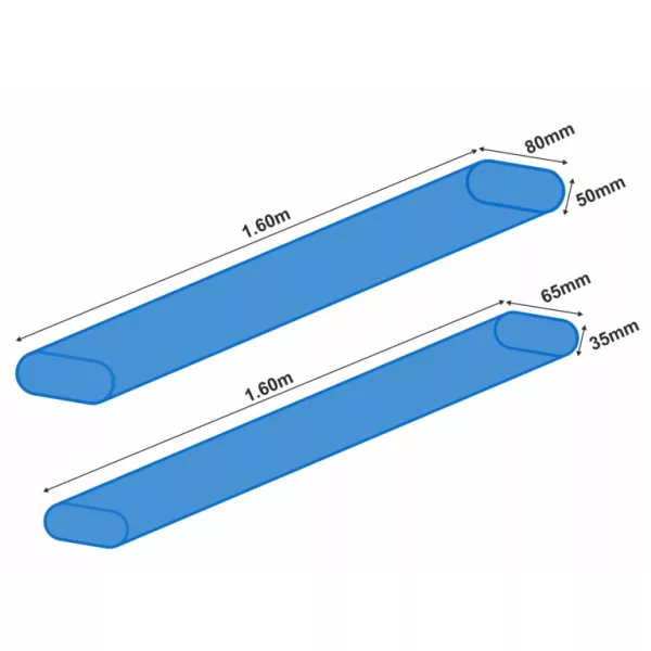 Garbolino TUBE PROTECTION OVAL tubo di trasporto 1,6m x 50x80mm