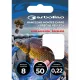 Garbolino Speciale Pellet Carpa Ami pre-legati su Nylon 0,22mm 50cm, misura 8 con paletta, senza ardiglione in monofilo 10 pz