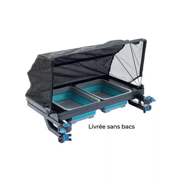 GARBOLINO MULTIGRIP Vassoio laterale con parasole senza gambe con scatola portaoggetti 60x50cm D25/30/36 - Vassoio laterale