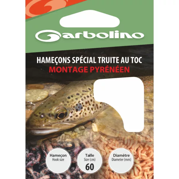 Garbolino Ami Speciali Trota / Montatura Pirenaica 14 a Paletta, con Ardiglione Prelegati in Monofilo 10pz