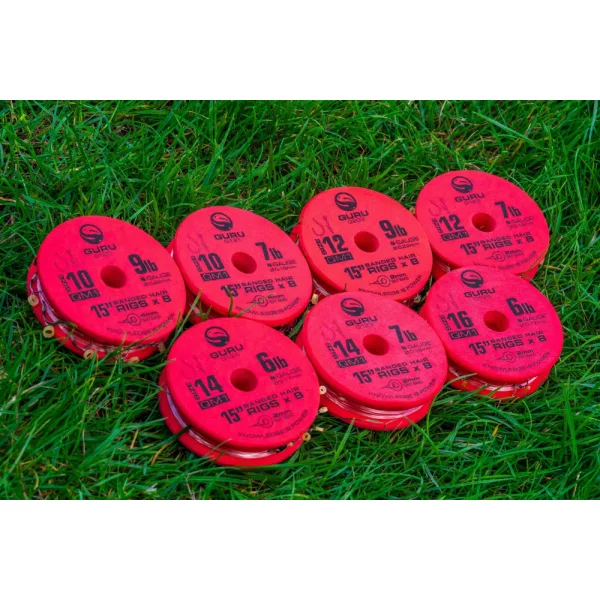 Guru QM1 Bait Bands 10 con occhiello, senza ardiglione, amo pre-legato in monofilo 8 pz