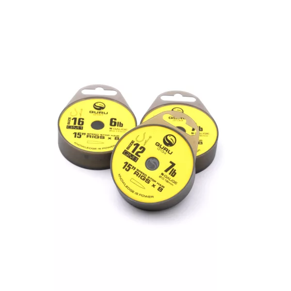 Guru QM1 Speed Stop 15 con occhiello, senza ardiglione, amo pre-legato in monofilo 8 pz