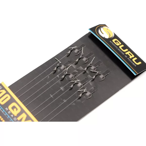 Guru QM1 Bayonet 10 con occhiello, senza ardiglione, amo pre-legato in monofilo 8 pz