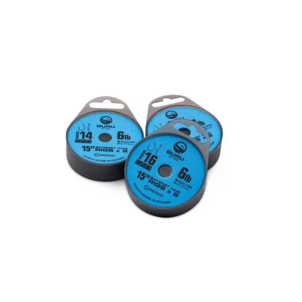 Guru QM1 Bayonet 12 con occhiello, senza ardiglione, amo pre-legato in monofilo 8 pz