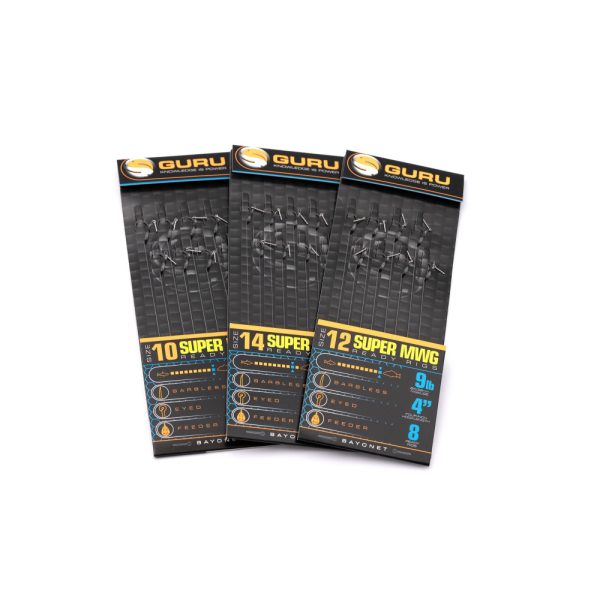 Guru SMWG Bayonet Rig 10 con occhiello, senza ardiglione, amo pre-legato in monofilo 8 pz