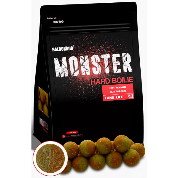 Haldorádó Monster Hard Boilie Hot Mango 700gr 24mm Bojli