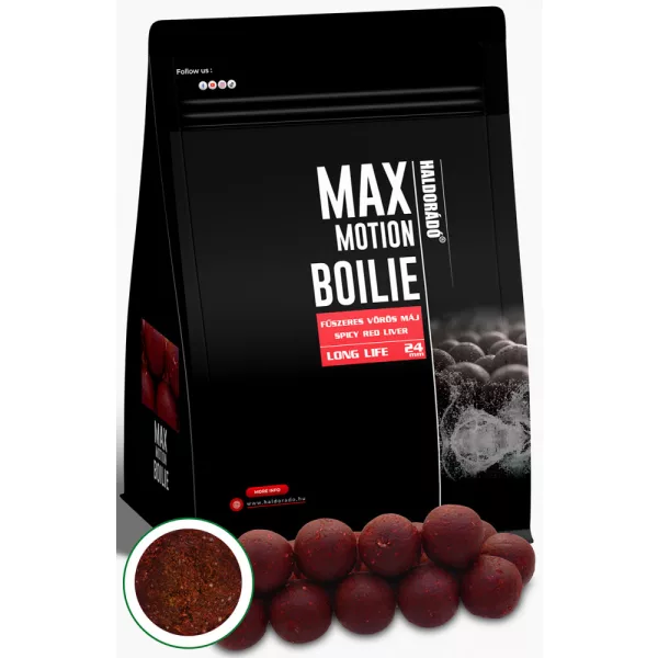 Haldorádó Max Motion Boilie Long Life Fegato Rosso Speziato 800gr 24mm Bojli