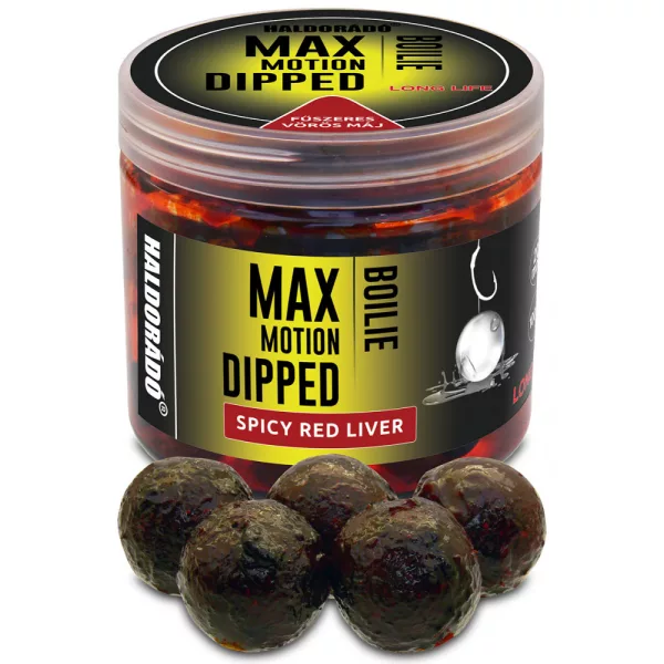 Haldorádó Max Motion Boilie Dipped Fegato Rosso Speziato 100gr 20mm Boilie