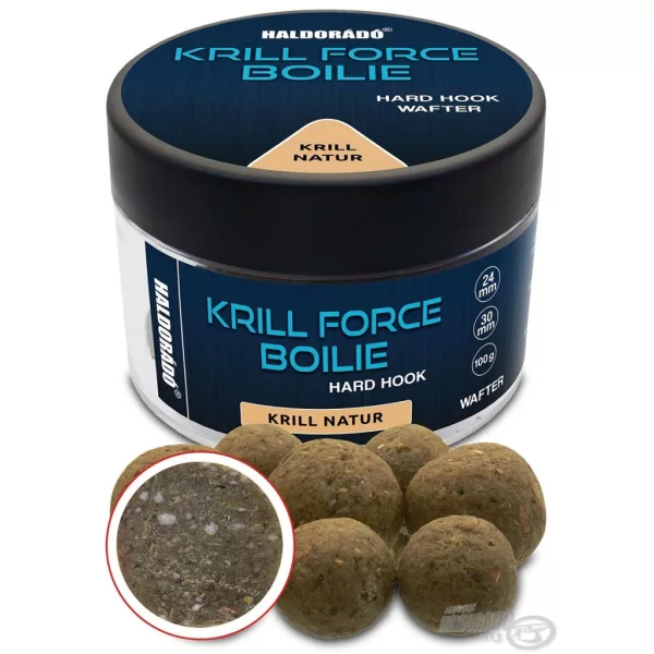 Haldorádó Krill Force Boilie Hard Hook Wafter 24, 30 mm Krill Natur Bojli da innesco 100gr
