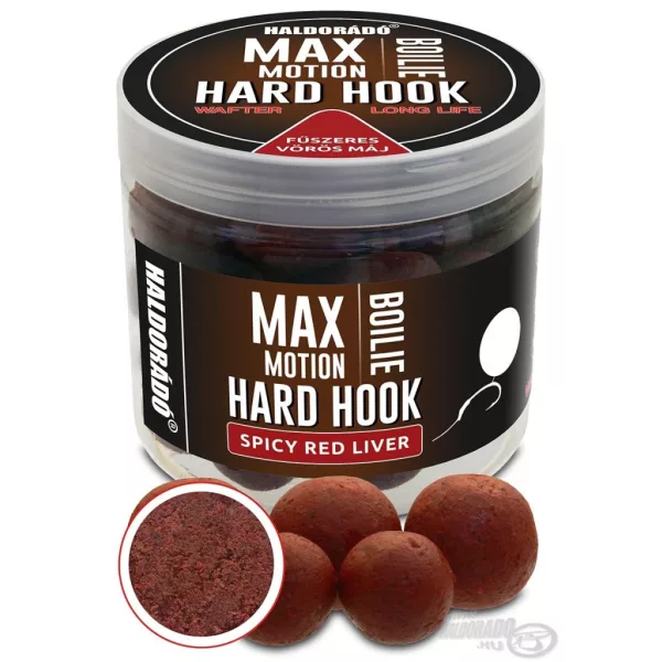 Haldorádó Max Motion Boilie Hard Hook Wafter 16, 20mm Fegato Rosso Speziato Boilie da innesco 100gr