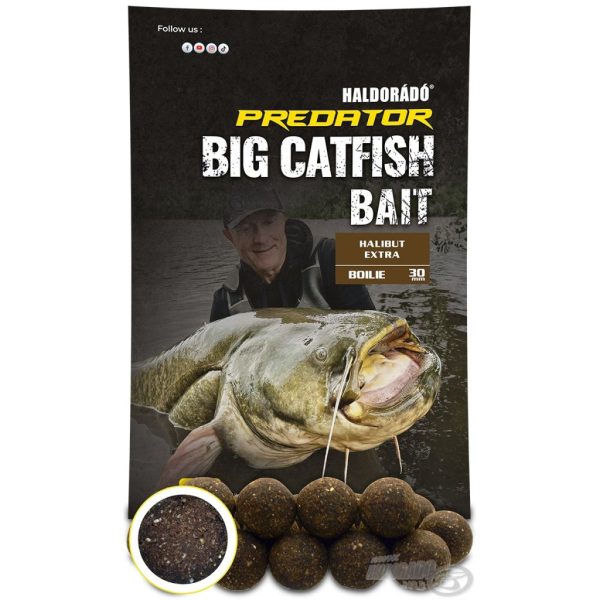 Haldorádó Catfish Bait Boilie 30+ Halibut Extra Boilie per siluro 1kg