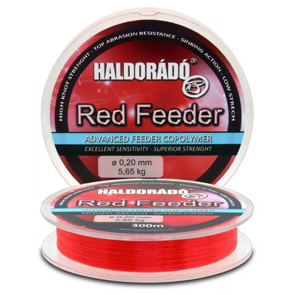 Haldorádó Red Feeder 0,18mm 300m Filo principale monofilo - Rosso