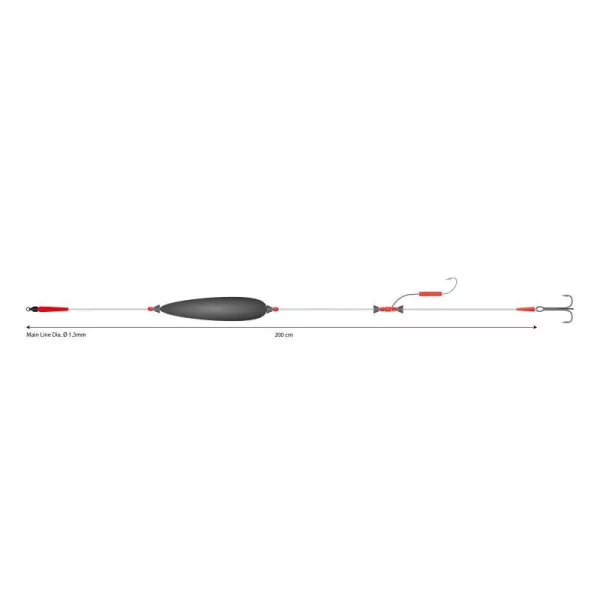 Mikado Mono Catfish 200cm 3/0 Terminale per Siluro con Doppio Amo