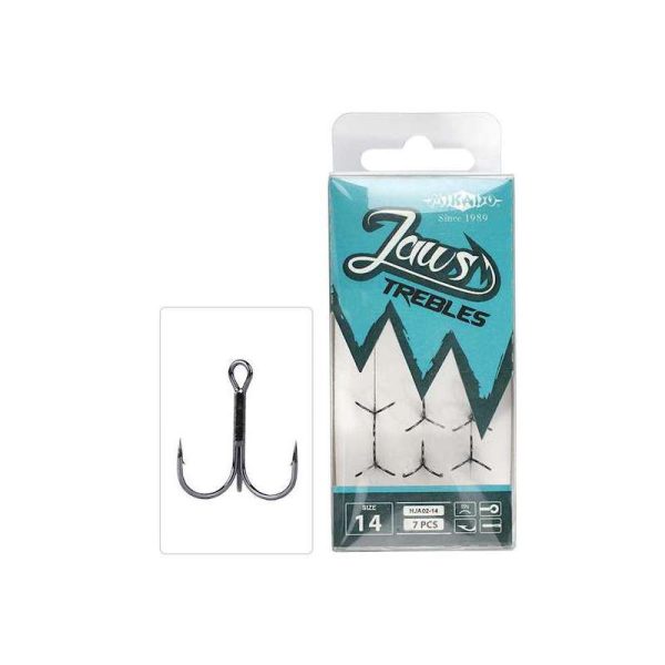 Mikado Jaws Amo Triplo 12 con occhiello e ardiglione per pesci predatori 7pz