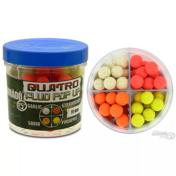 Haldorádó Quatro Fluo Pop Up Boilies 11 mm / 4 gusti in una scatola