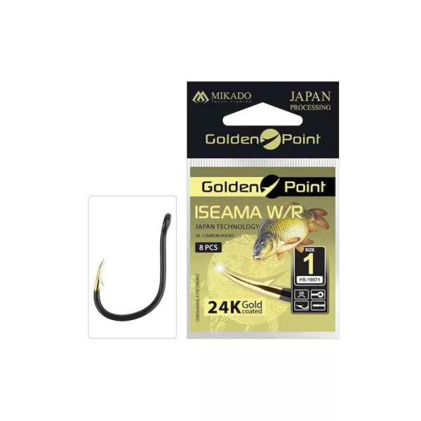Mikado Golden Point Iseama W/ring 6 Ami da carpa con occhiello e ardiglione 10pz