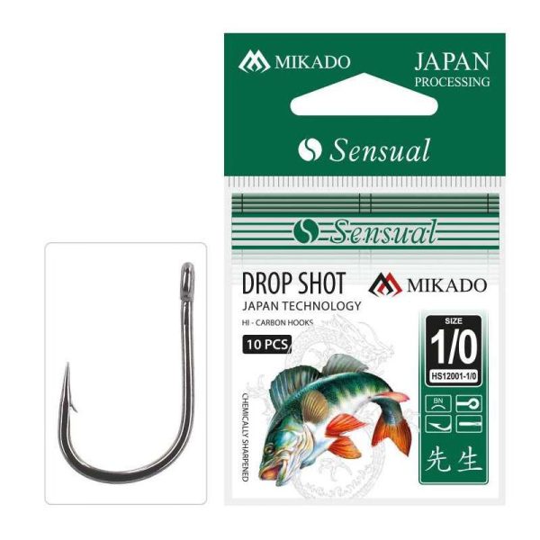 Mikado Sensual Drop Shot 3/0 Amo singolo da predatore con occhiello e ardiglione, 10pz