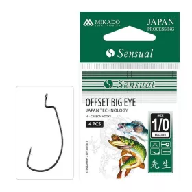   Mikado Sensual Offset Big Eye 4/0 Amo singolo da predatore con occhiello e ardiglione, 3pz