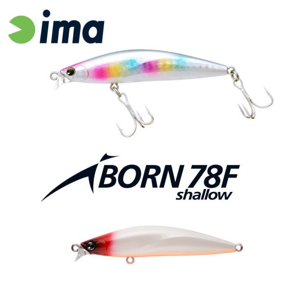 Ima iBorn 78F Shallow 7,8cm 8,5gr 002 Red Head Pearl OB Wobbler