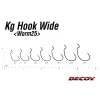Decoy Worm25 Kg Hook Wide 5/0 Ns Nero Amo Offset con Ardiglione e Occhiello 4 pz