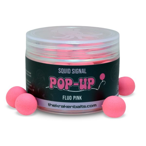 The Kraken Baits Squid Signal Fluo Pink Tintahal 12mm Pop Up 50gr