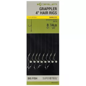   Korum Grappler Hair Rigs 10cm 14 Amo Pre-legato Monofilo Con Occhiello Senza Ardiglione 8pz
