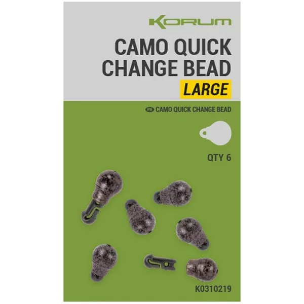 Korum Camo Quick Change Bead Perla di Blocco Rapido L