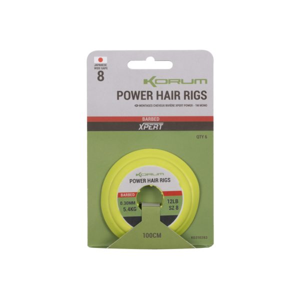 Korum Power Hair Rigs 10 BD Amo pre-legato con occhiello e barbetta 6pz