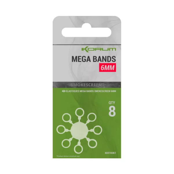 Korum Smokescreen Mega Bands 6mm Elastici per pellet 8pz