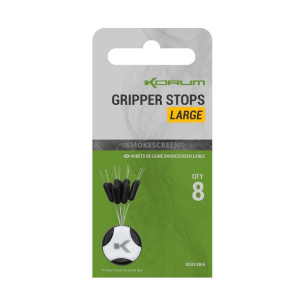 Korum Smokescreen Gripper Stops Grande Stopper 8pz