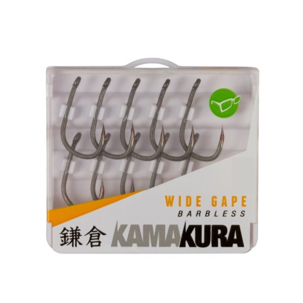 Korda Kamakura Wide Gape Barbless 6 Ami da pesca con occhiello, senza ardiglione, 10 pezzi