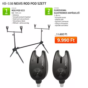   Nevis Eco Rod Pod + Eurosignal Rilevatore di Abboccata Elettrico Set da Pesca