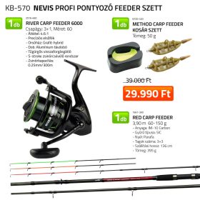   Nevis Set Feeder Professionale per Carpe con Canna, Mulinello e Set di Pasturatori Feeder
