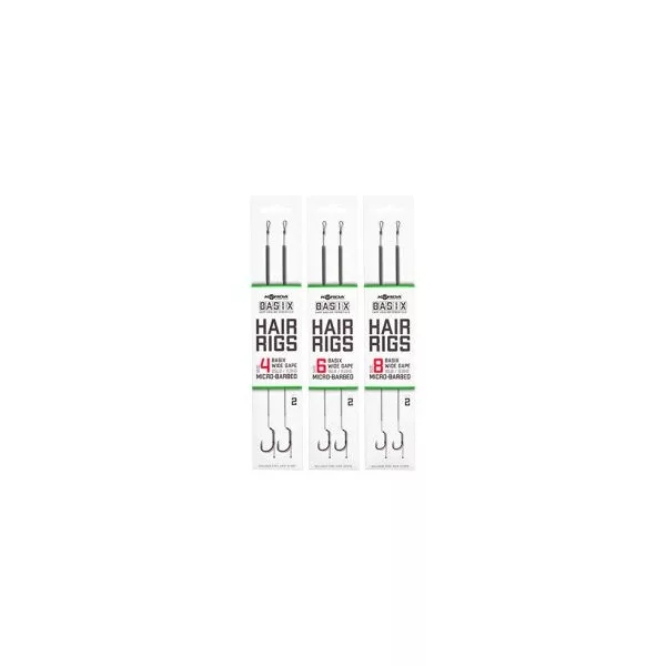 Korda - Basix Hair Rigs Wide Gape 6 18lb - amo pre-legato