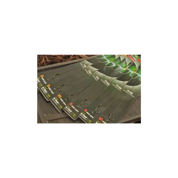 Korda N-Trap DF Rig Size 6 Wide Gape B 15lb - terminale per amo da carpa pre-legato