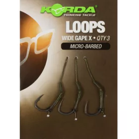   Korda Loop Rigs Taglia 8 DF Wide Gape X 18lb - terminale pre-legato per carpa