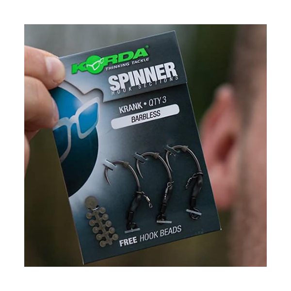 Korda Spinner Hook Sections Krank 4 Amo con occhiello, senza ardiglione 3pz