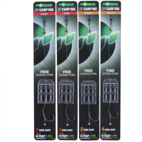   Korda N-Trap DF Rig Size 4 Wide Gape 20 lb - terminale per amo da carpa pre-legato