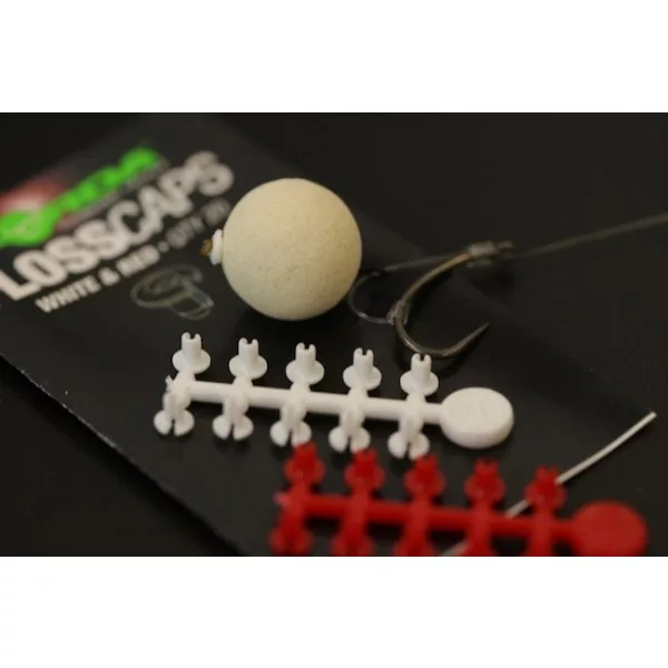 Korda Floss Caps Bianco/Rosso - stopper per boilies