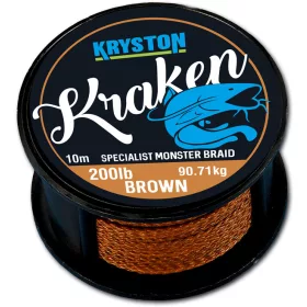   Kriston Kraken Monster Braid 200Lbs 10m 3.57mm Marrone Trecciato per terminale-Marrone