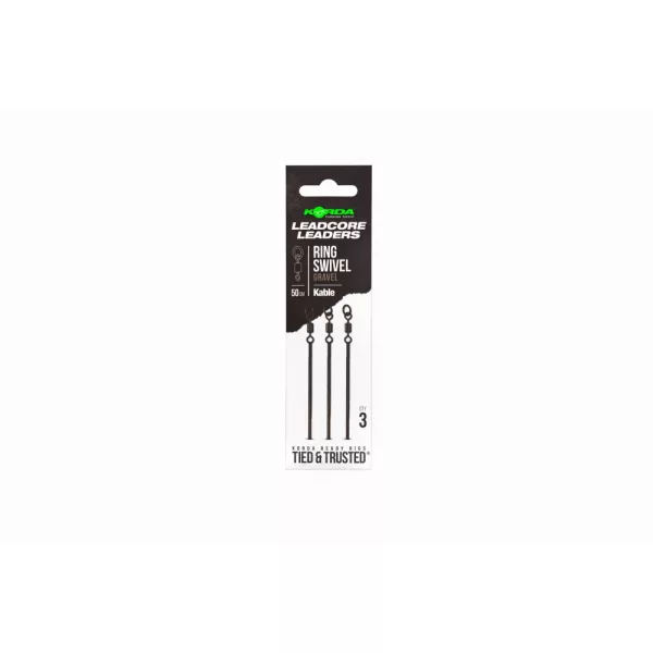 Korda Kable Leadcore Leader Ring Swivel Gravel Attrezzatura Boilie 50cm 3pz