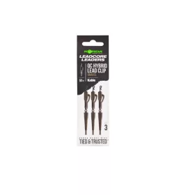   Korda Kable Leadcore Leader Hybrid Lead Clip QC Swivel Gravel Attrezzatura Boilie 50cm 3pz