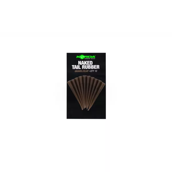 Korda Naked Tail Rubber Ghiaia/Argilla Manicotto in silicone 10 pz