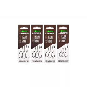   Korda Loop Rigs Klor 8B Amo pre-legato a occhiello, con ardiglione, trecciato 30lb 3pz