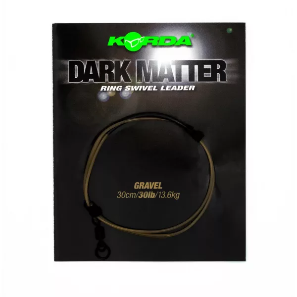 Korda Dark Matter Leader Ring Swivel Gravel 30lb 30cm Montatura Boile Pre-legata
