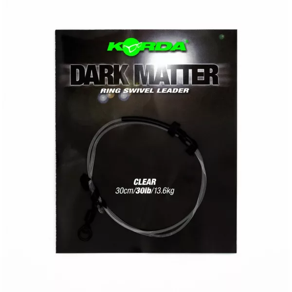 Korda Dark Matter Leader Ring Swivel Clear 30lb 30cm Montatura Boile Pre-legata