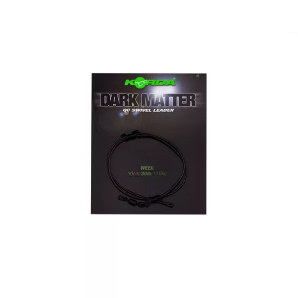 Korda Dark Matter Leader QC Swivel Weed 30lb 30cm Montatura Boile Pre-legata
