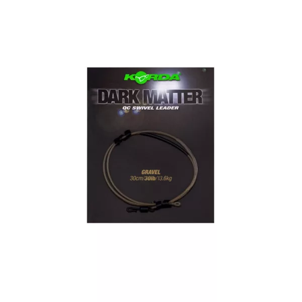 Korda Dark Matter Leader QC Swivel Gravel 30lb 30cm Montatura Boile Pre-legata