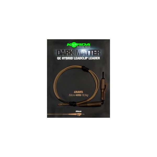 Korda - Dark Matter Leader 50 cm QC Hybrid Clip Weed terminale con attacco rapido colore erba